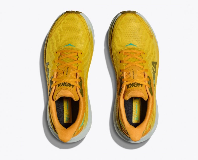 Orange / Yellow HOKA Challenger 7 Men's Trail Running Shoes | 916357ZUD