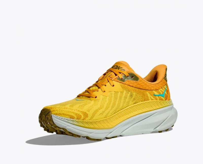 Orange / Yellow HOKA Challenger 7 Men's Trail Running Shoes | 916357ZUD