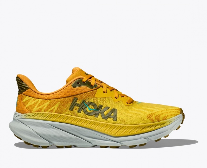 Orange / Yellow HOKA Challenger 7 Men\'s Trail Running Shoes | 916357ZUD