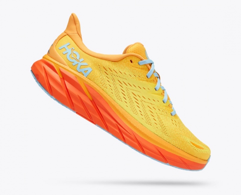 Orange / Yellow HOKA Clifton 8 Men's Running Shoes | 562890USF