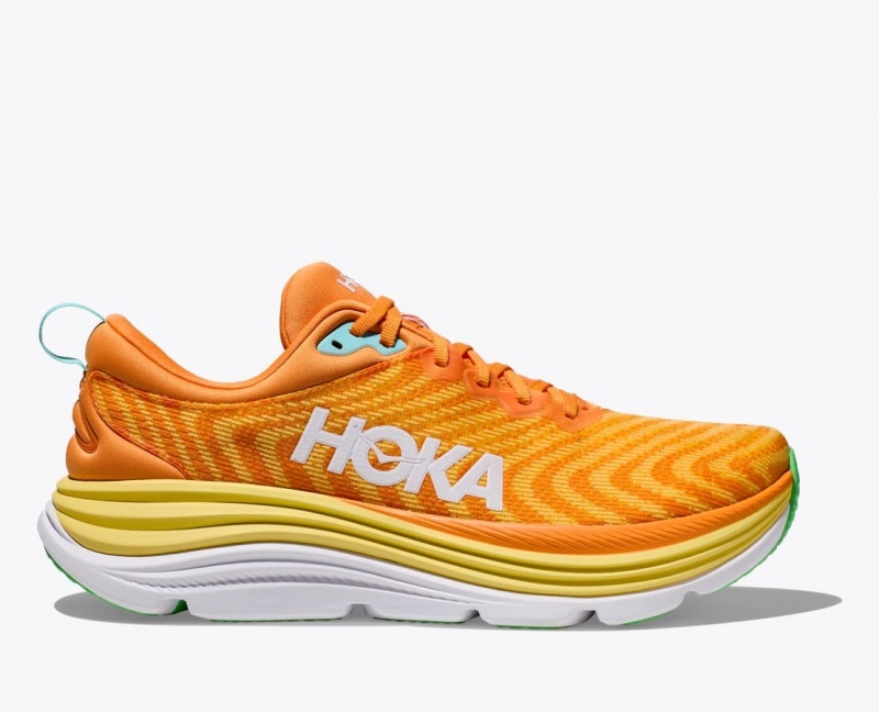 Orange / Yellow HOKA Gaviota 5 Men\'s Running Shoes | 597084VKA