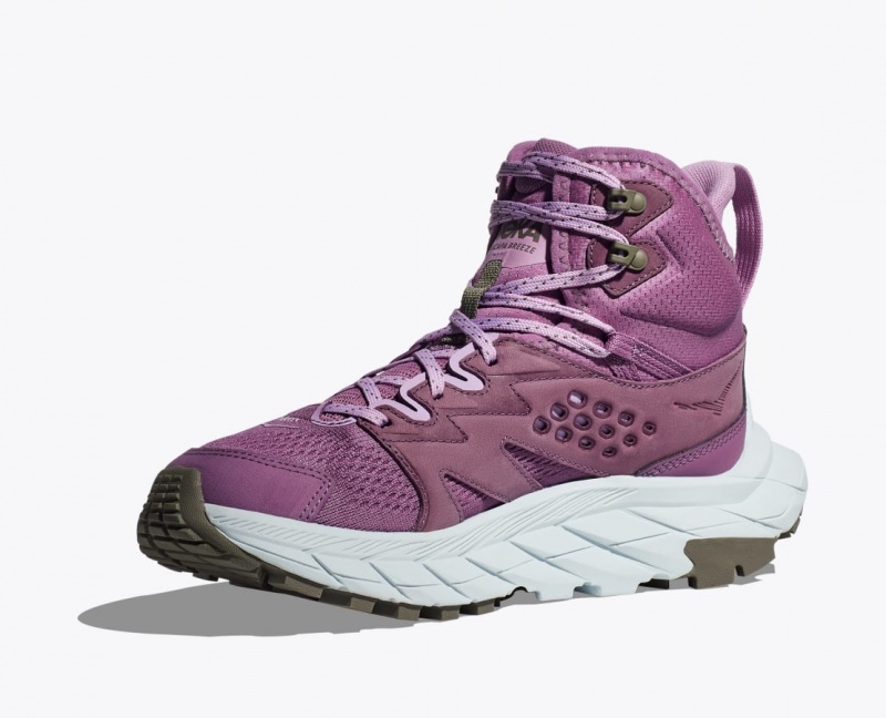 Pink HOKA Anacapa Breeze Mid Women's Hiking Boots | 701962XBU