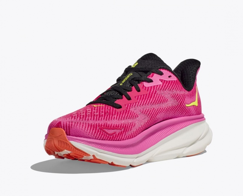 Pink / Black HOKA Clifton 9 Women's Running Shoes | 269815WDE