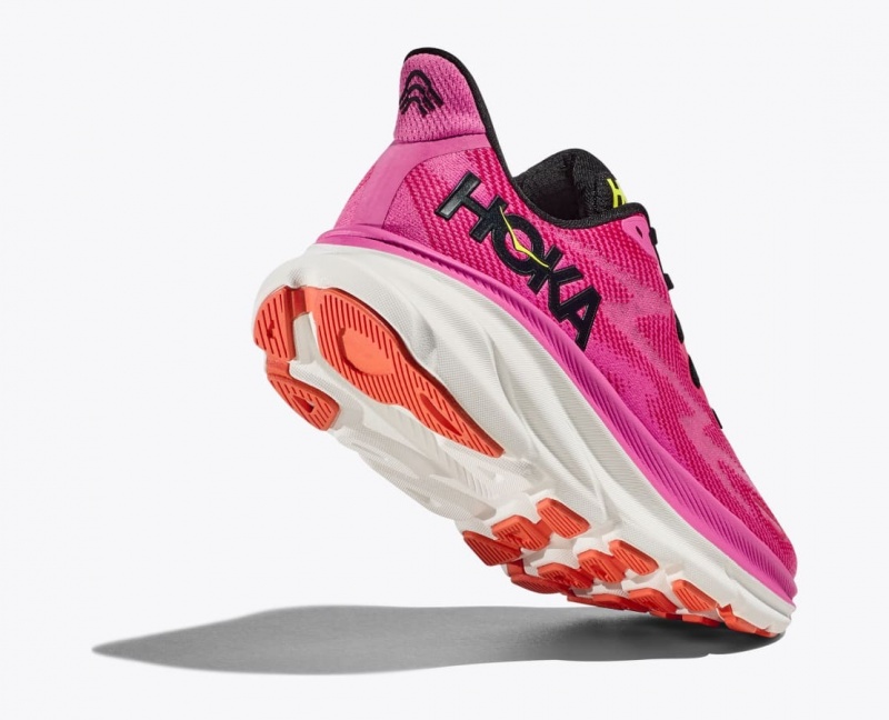 Pink / Black HOKA Clifton 9 Women's Running Shoes | 269815WDE