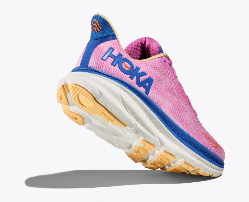 Pink / Blue HOKA Clifton 9 Women's Running Shoes | 214970IKW