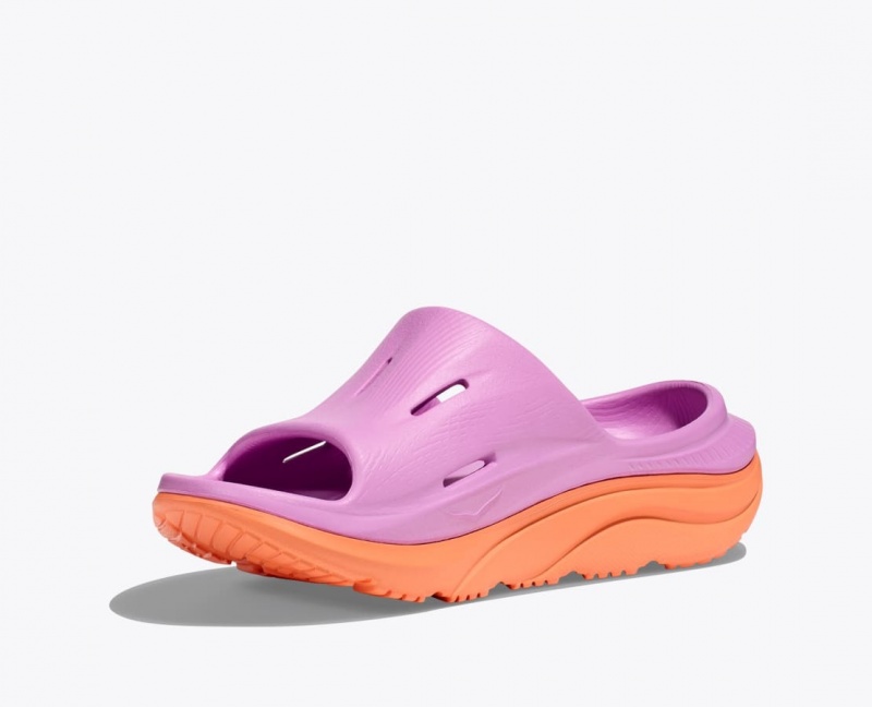 Pink / Orange HOKA Ora Recovery 3 Kids' Slides | 910527AKC