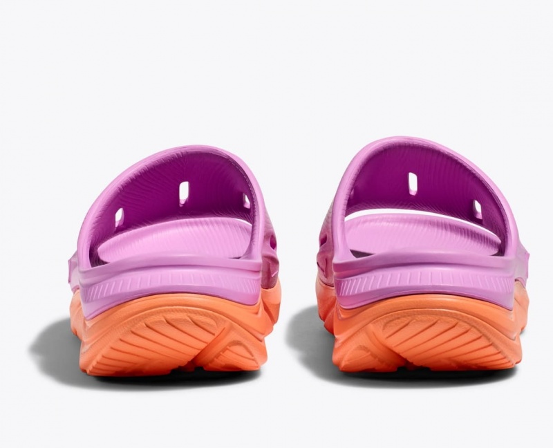 Pink / Orange HOKA Ora Recovery 3 Kids' Slides | 910527AKC