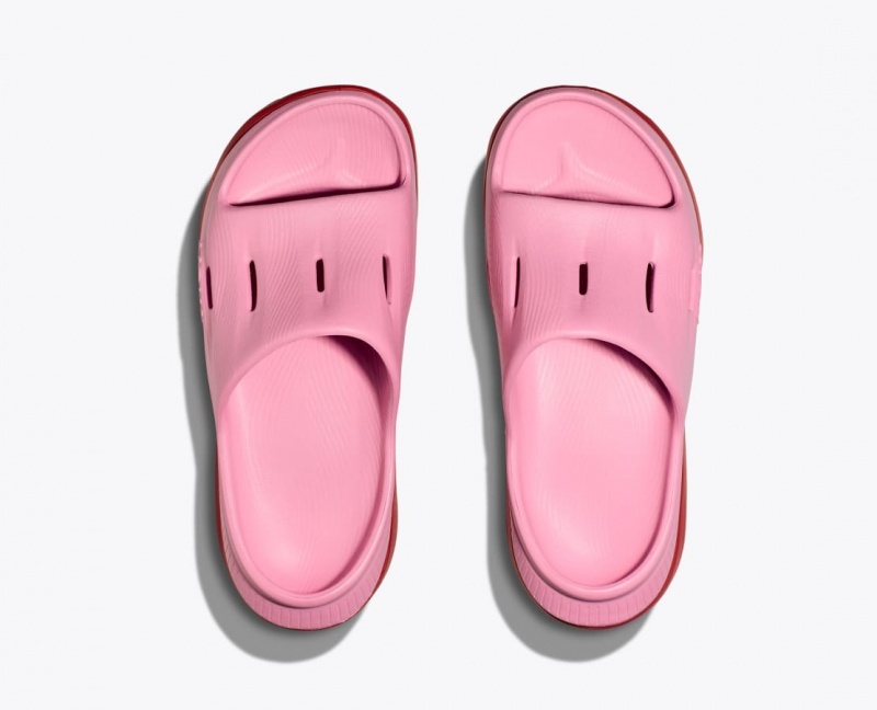 Pink / Red HOKA Ora Recovery 3 Kids' Slides | 182465VEA