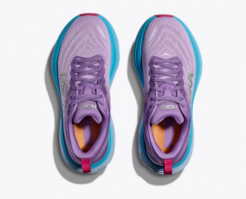 Purple / Blue HOKA Bondi 8 Women's Running Shoes | 530278UBO