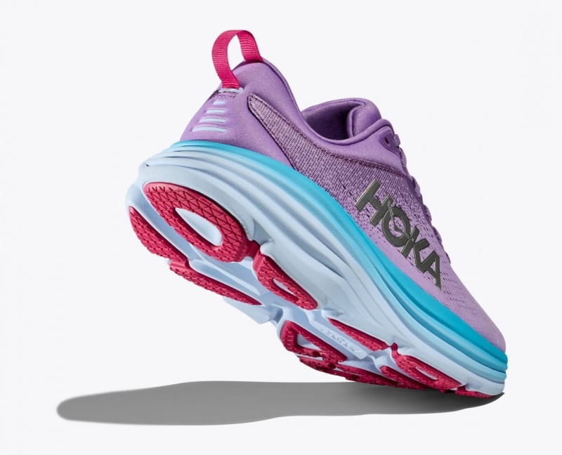 Purple / Blue HOKA Bondi 8 Women's Running Shoes | 530278UBO