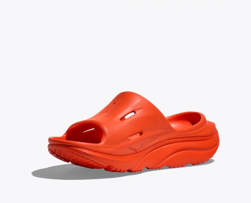 Red HOKA Ora Recovery 3 Men's Slide | 470538UIF