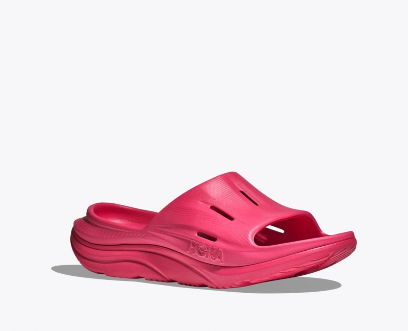 Red HOKA Ora Recovery 3 Women's Slide | 839526OHU