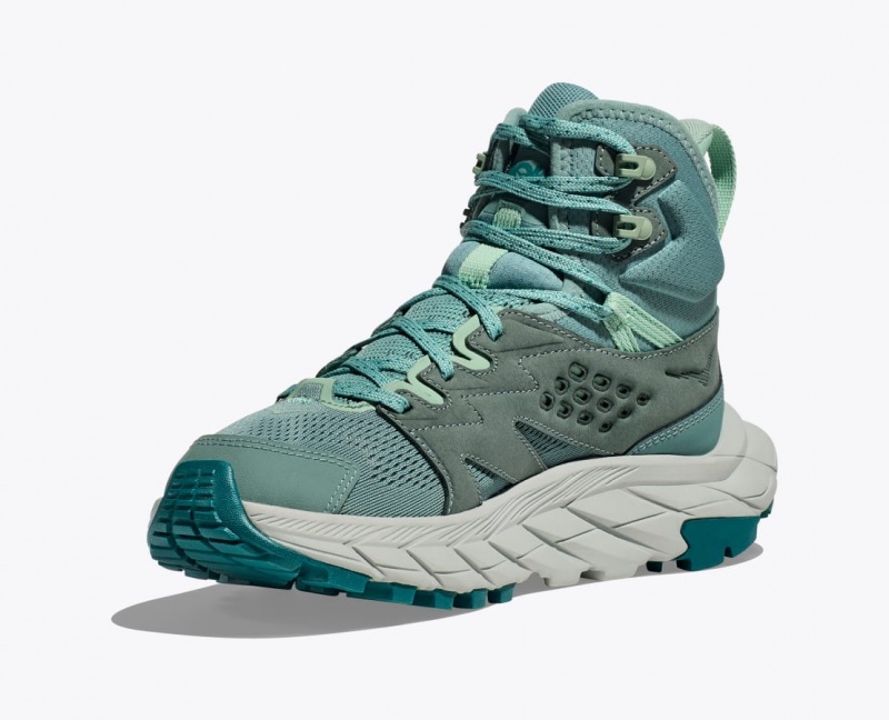 Turquoise HOKA Anacapa Breeze Mid Women's Hiking Boots | 381760NPW