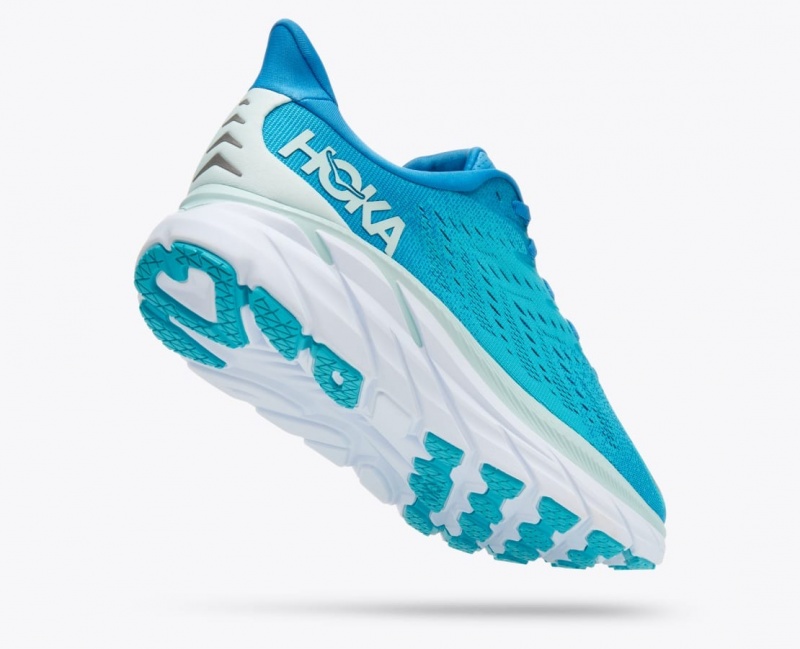 Turquoise HOKA Clifton 8 Men's Running Shoes | 783546MDI