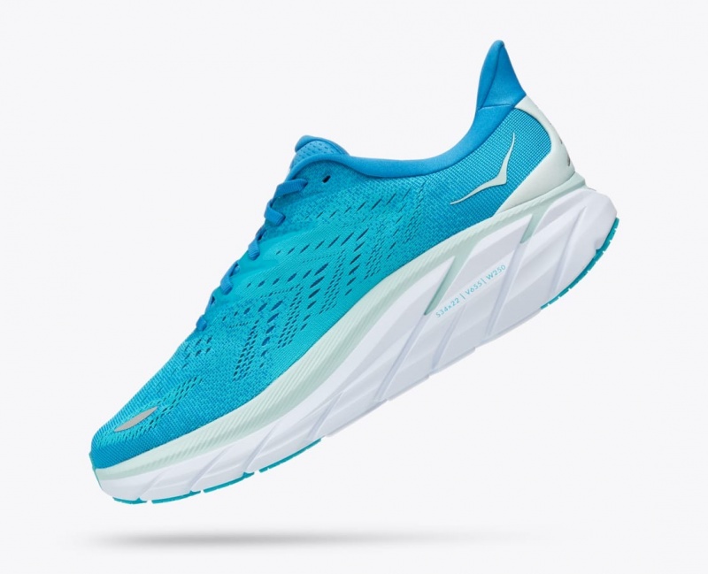 Turquoise HOKA Clifton 8 Men's Running Shoes | 783546MDI