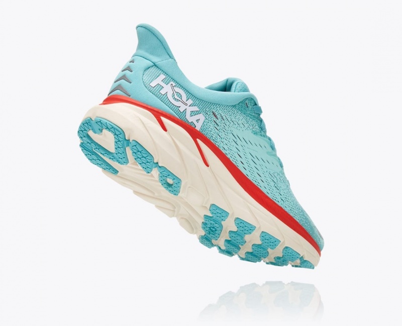 Turquoise HOKA Clifton 8 Women's Running Shoes | 925374YLR