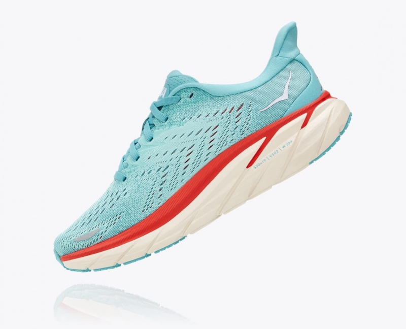 Turquoise HOKA Clifton 8 Women's Running Shoes | 925374YLR