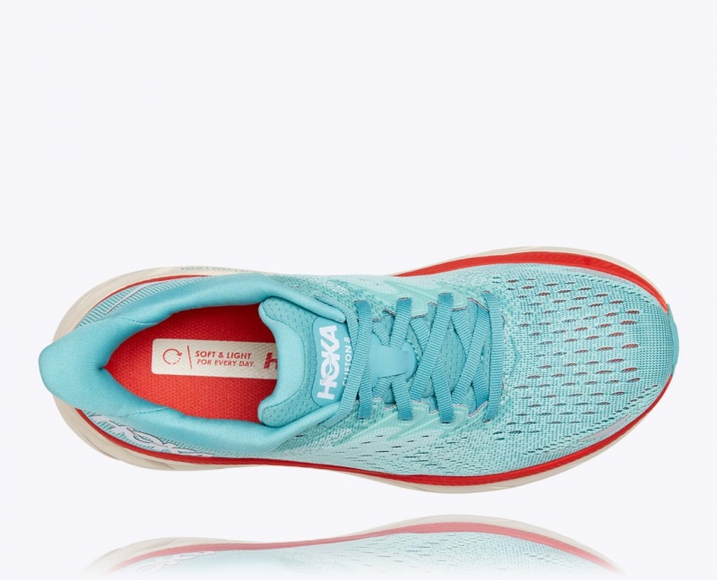 Turquoise HOKA Clifton 8 Women's Running Shoes | 925374YLR