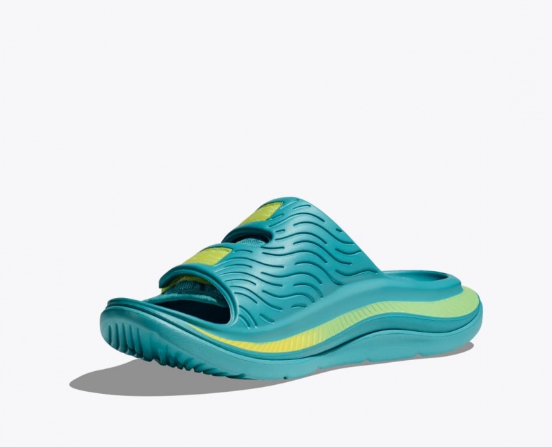 Turquoise HOKA Ora Luxe Men's Slide | 037985WBO