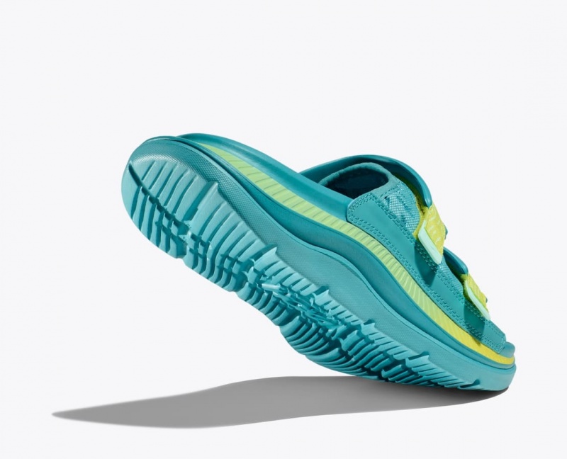 Turquoise HOKA Ora Luxe Men's Slide | 037985WBO