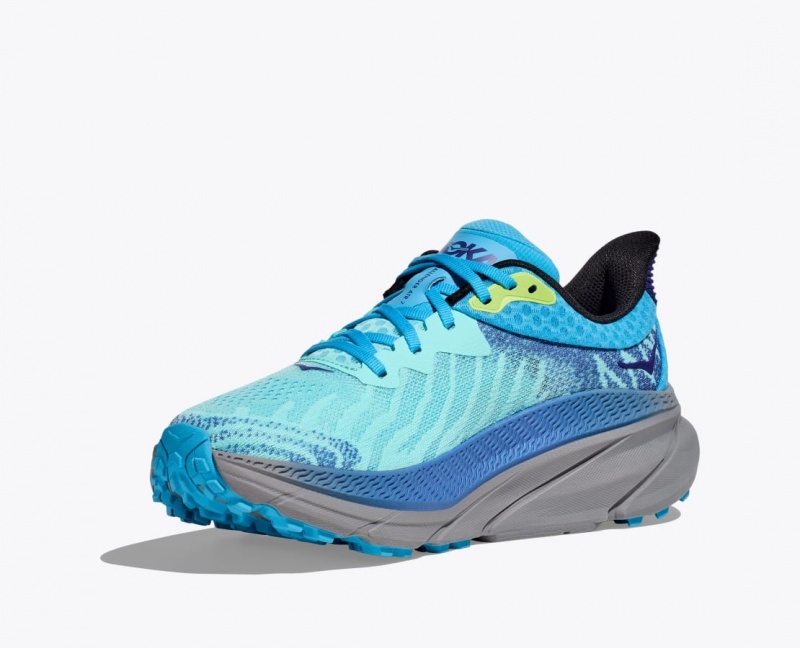 Turquoise / Blue HOKA Challenger 7 Men's Trail Running Shoes | 801932TYN