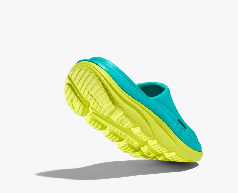 Turquoise / Green HOKA Ora Recovery 3 Kids' Slides | 619408FRA