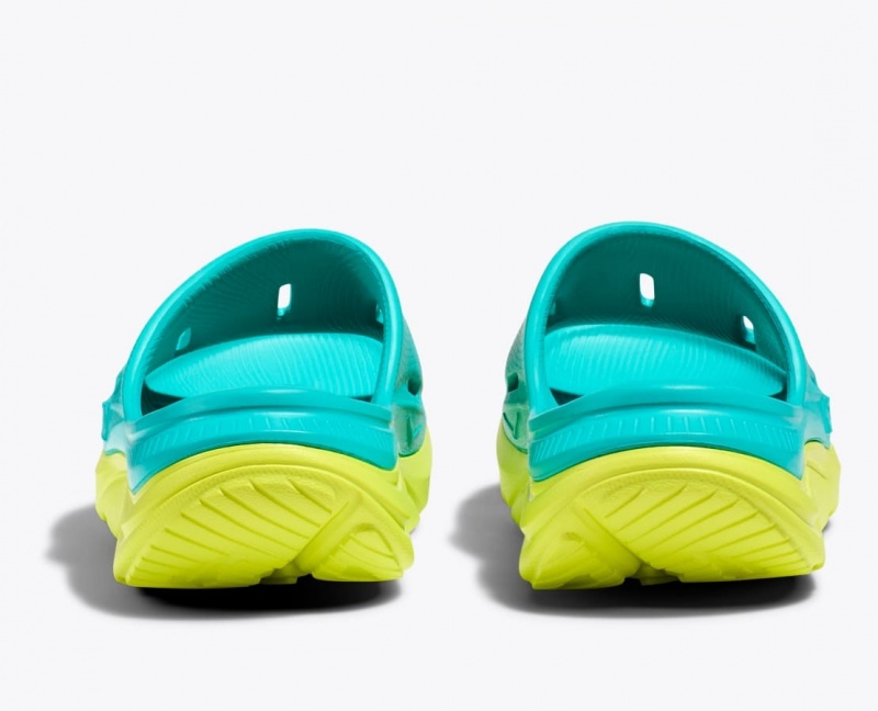 Turquoise / Green HOKA Ora Recovery 3 Kids' Slides | 619408FRA