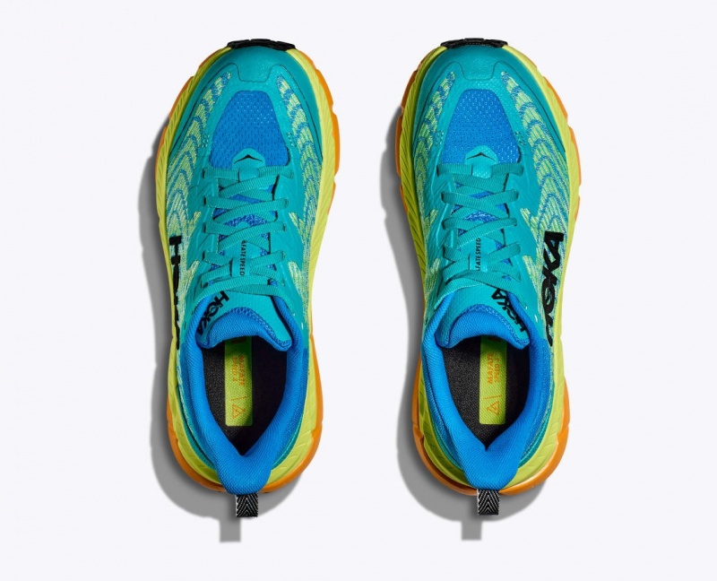 Turquoise / Green / Orange HOKA Mafate Speed 4 Men's Trail Running Shoes | 491302XQZ