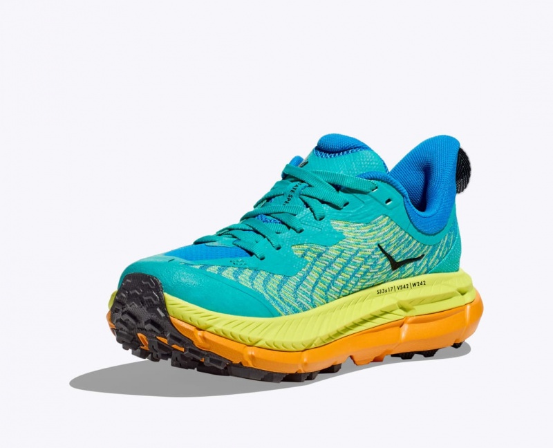 Turquoise / Green / Orange HOKA Mafate Speed 4 Men's Trail Running Shoes | 491302XQZ