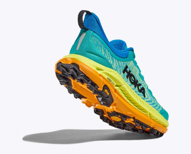 Turquoise / Green / Orange HOKA Mafate Speed 4 Men's Trail Running Shoes | 491302XQZ