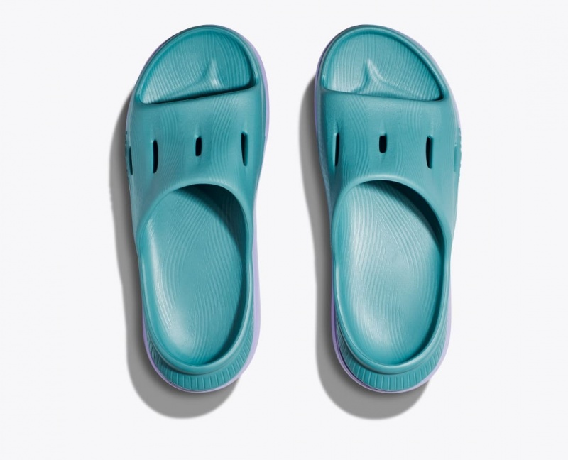 Turquoise / Light Purple HOKA Ora Recovery 3 Kids' Slides | 043175NRC