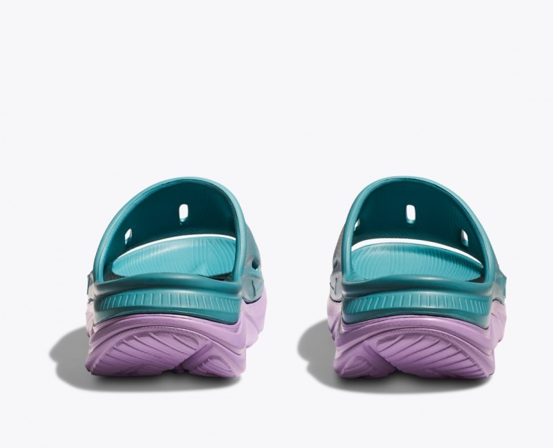 Turquoise / Light Purple HOKA Ora Recovery 3 Kids' Slides | 043175NRC