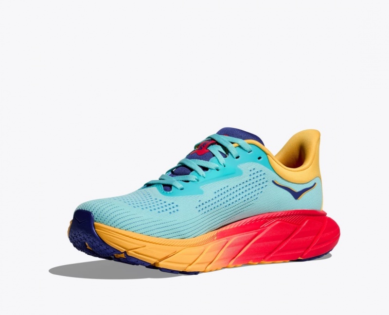 Turquoise / Orange HOKA Arahi 7 Women's Running Shoes | 596107HFV