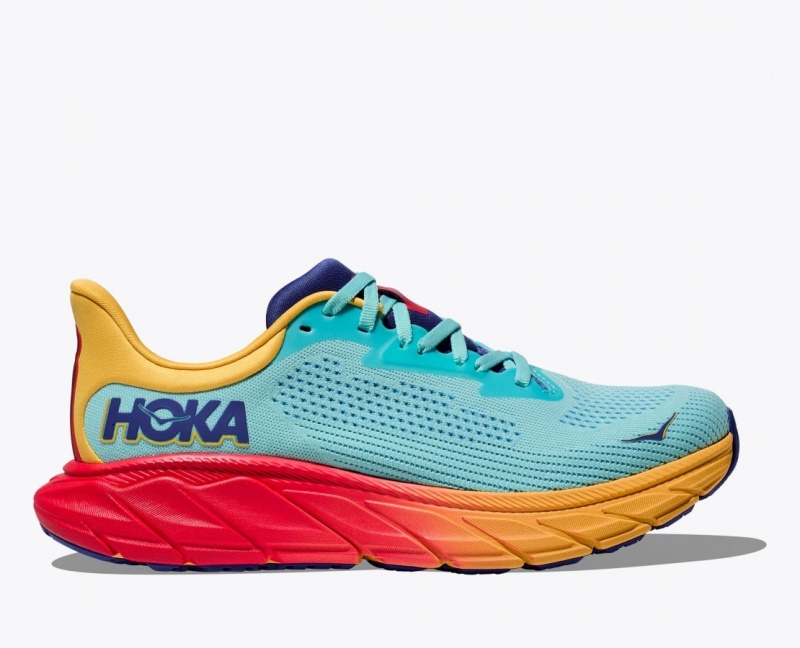 Turquoise / Orange HOKA Arahi 7 Women\'s Running Shoes | 596107HFV