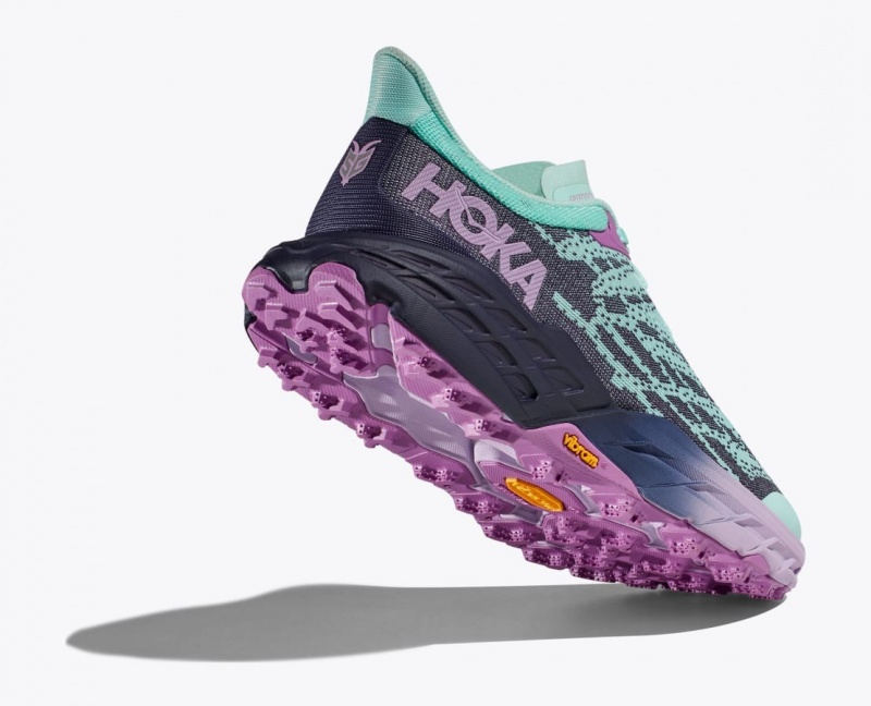 Turquoise / Purple HOKA Speedgoat 5 Women's Trail Running Shoes | 542917EZM