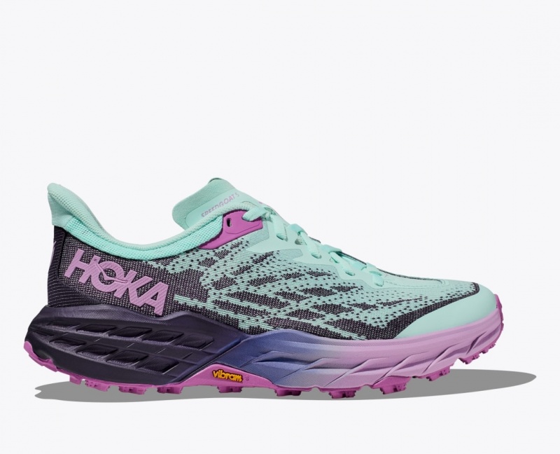 Turquoise / Purple HOKA Speedgoat 5 Women\'s Trail Running Shoes | 542917EZM