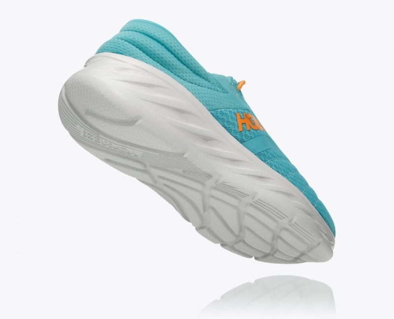 Turquoise / White HOKA Ora Recovery 2 Men's Slip On Shoes | 483597IWP