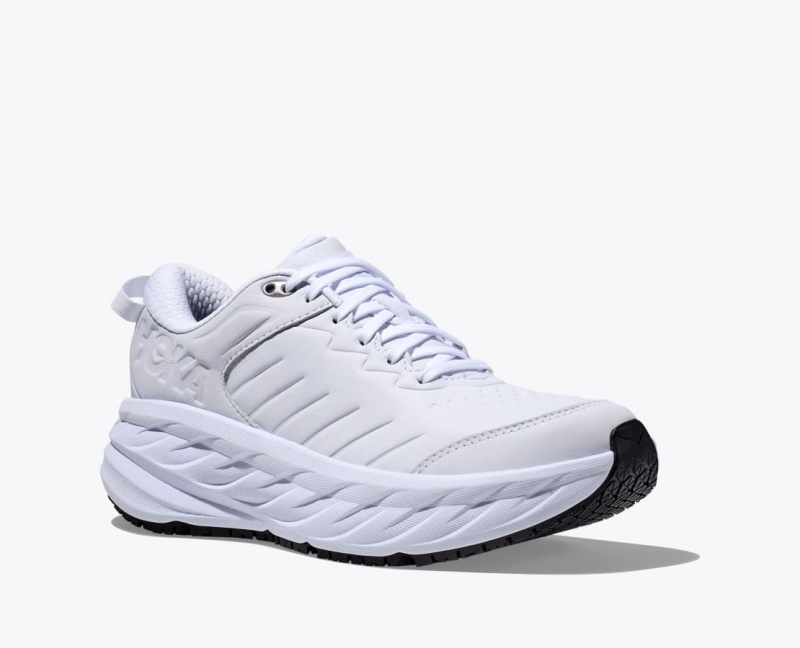 White HOKA Bondi SR Men's Running Shoes | 831902YKA