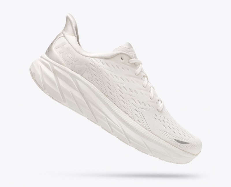 White HOKA Clifton 8 Men's Running Shoes | 165783SEX