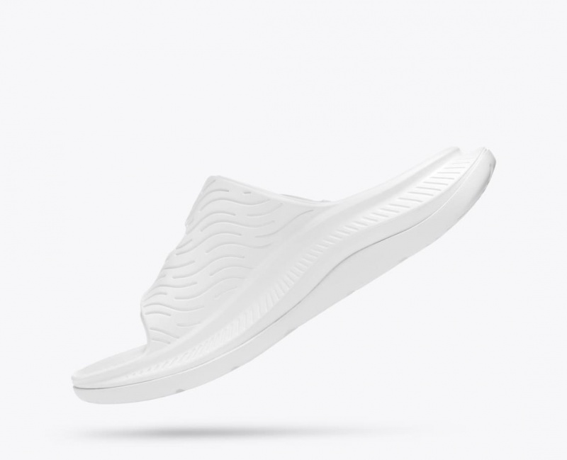 White HOKA Ora Luxe Men's Slide | 304167FUK