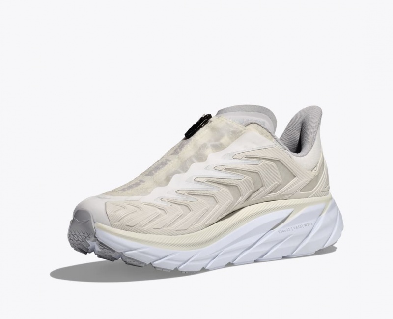 White HOKA Project Clifton Women's Sneakers | 510836OWD