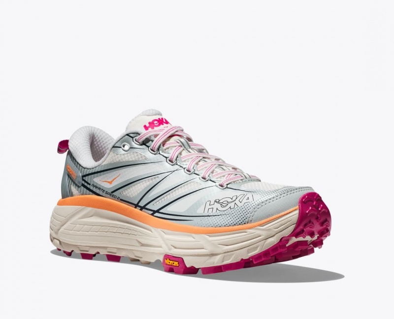 White / Grey / Orange HOKA Mafate Speed 2 Women's Sneakers | 342615JGP