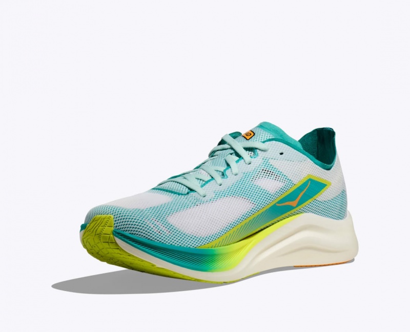 White / Turquoise HOKA Cielo Road Men's Running Shoes | 510384SKU