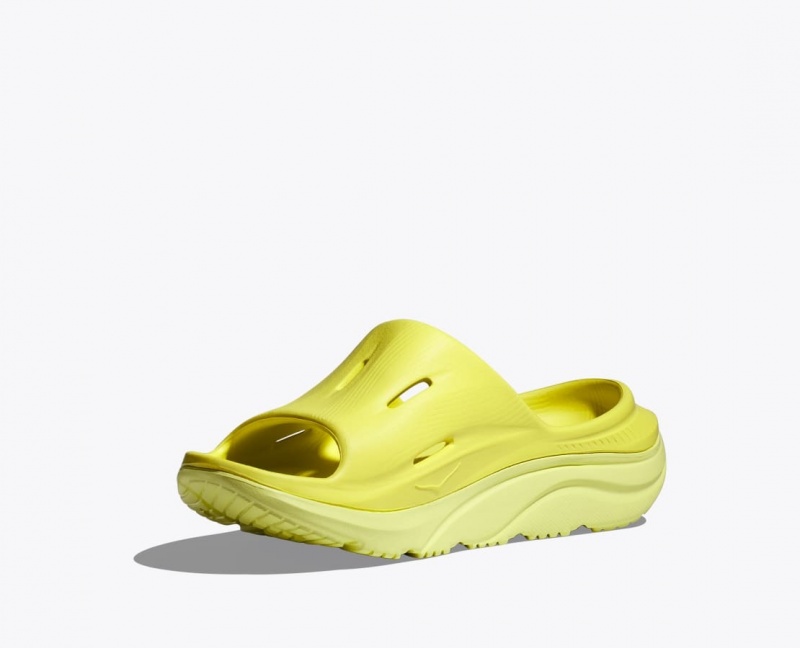 Yellow HOKA Ora Recovery 3 Kids' Slides | 830749RSL