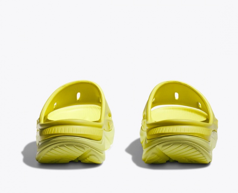 Yellow HOKA Ora Recovery 3 Kids' Slides | 830749RSL